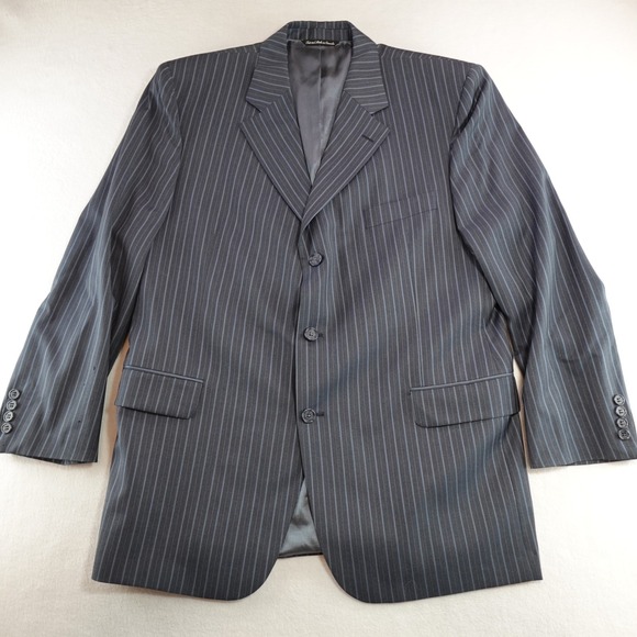 Jack victor Other - Jack Victor Blazer Mens 44R 100% Wool Blue Vitale CT Pinstripe Three Button Flaw